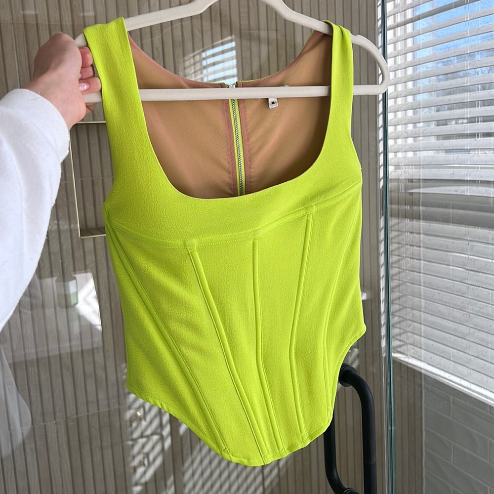 Miaou Green Corset Top NWOT